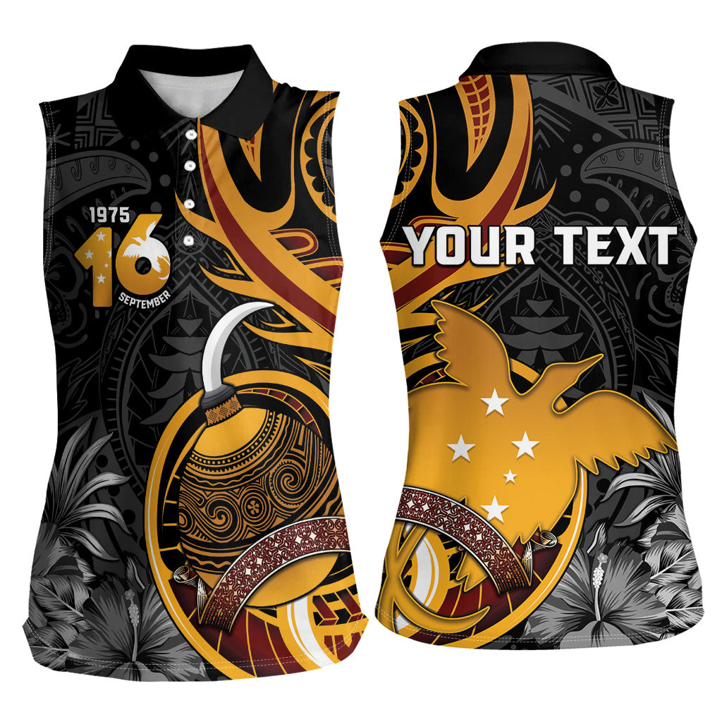 Personalised Papua New Guinea Women Sleeveless Polo Shirt Happy Independence Day LT05 - Polynesian Pride