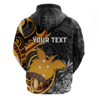 Personalised Papua New Guinea Zip Hoodie Happy 50th Independence Anniversary - Polynesian Pride