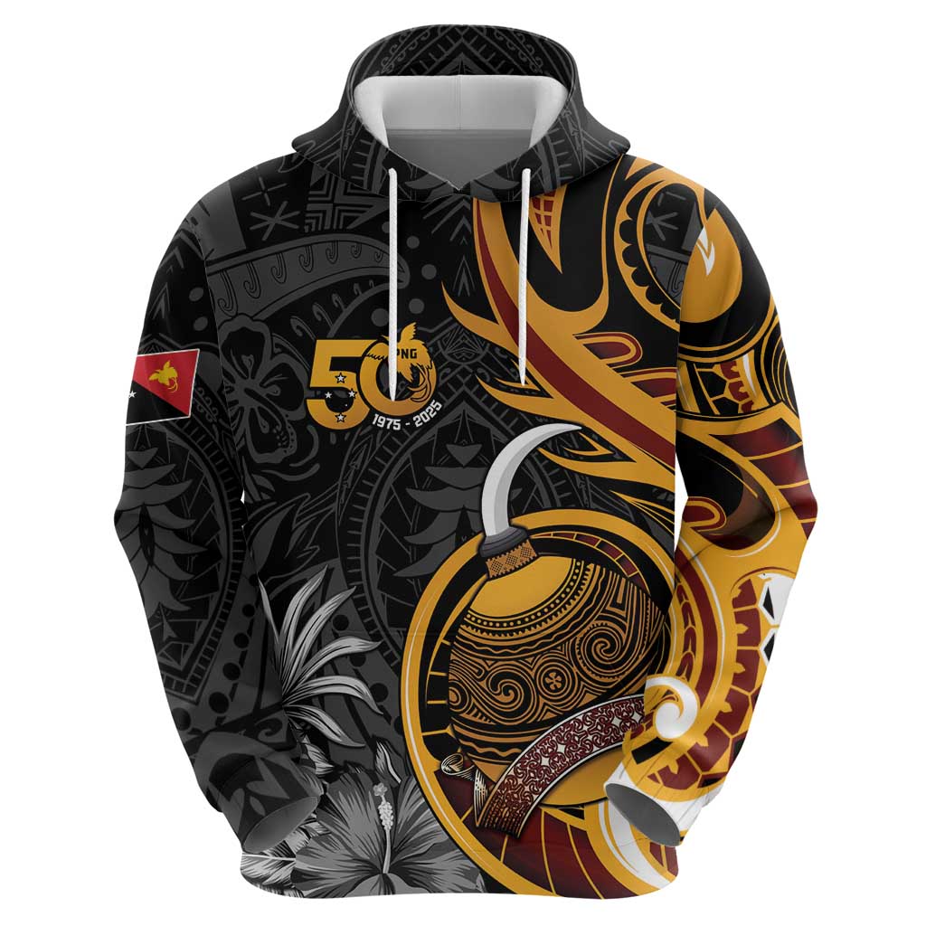 Personalised Papua New Guinea Zip Hoodie Happy 50th Independence Anniversary - Polynesian Pride