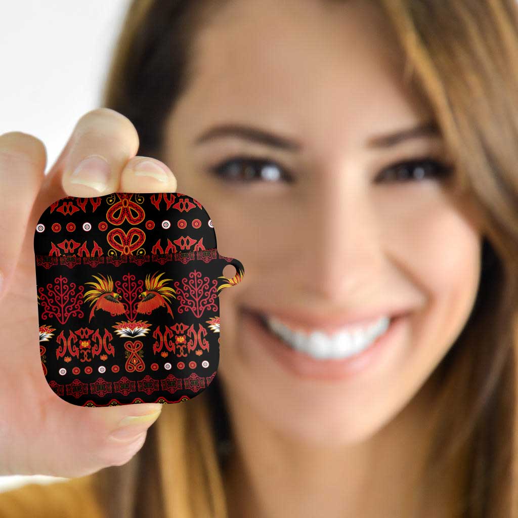 Papua Batik Motif AirPods Case Papua Spirit Black Version - Polynesian Pride