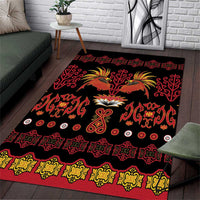 Papua Batik Motif Area Rug Papua Spirit Black Version - Polynesian Pride