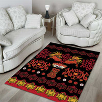 Papua Batik Motif Area Rug Papua Spirit Black Version - Polynesian Pride