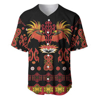 Papua Batik Motif Baseball Jersey Papua Spirit Black Version - Polynesian Pride