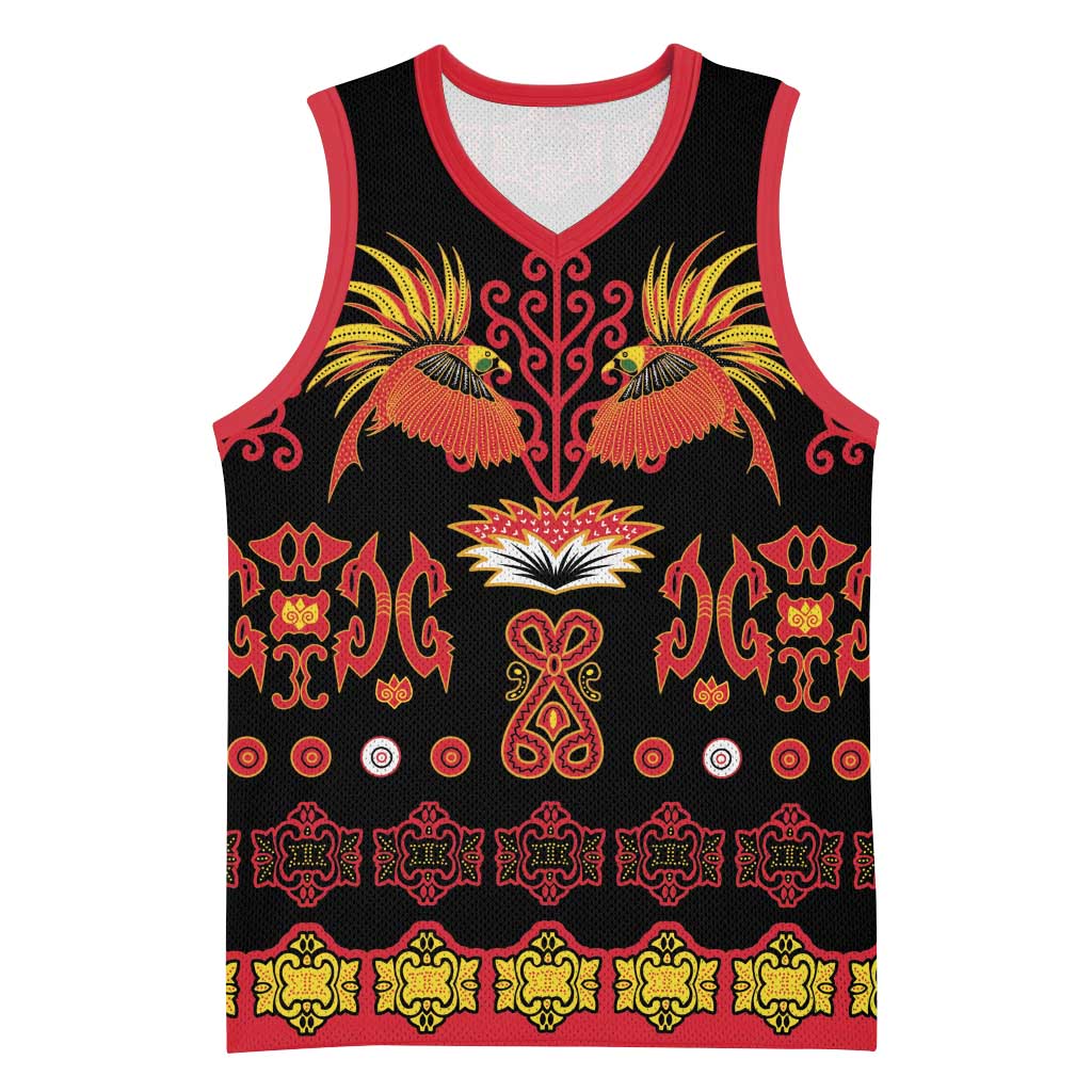 Papua Batik Motif Basketball Jersey Papua Spirit Black Version - Polynesian Pride