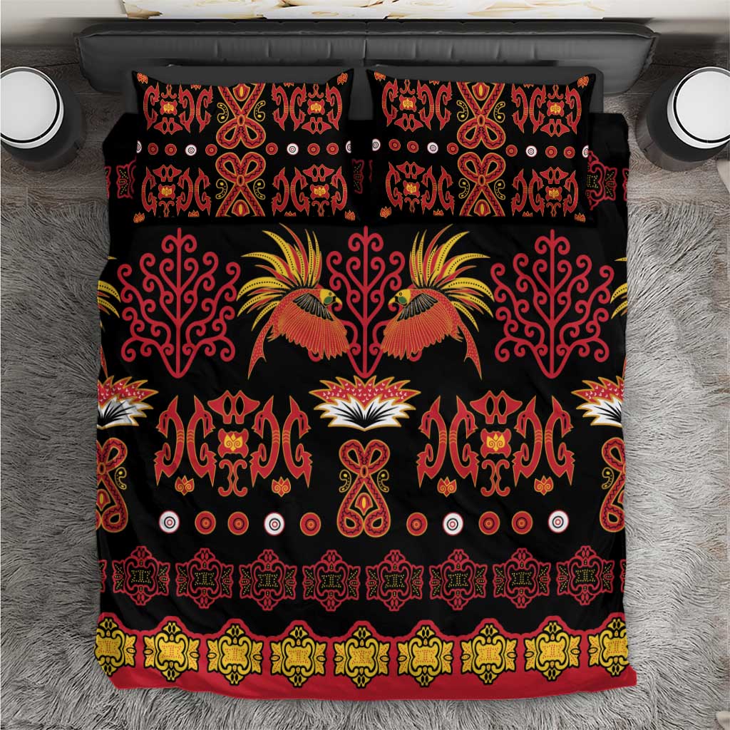 Papua Batik Motif Bedding Set Papua Spirit Black Version LT05 Black - Polynesian Pride