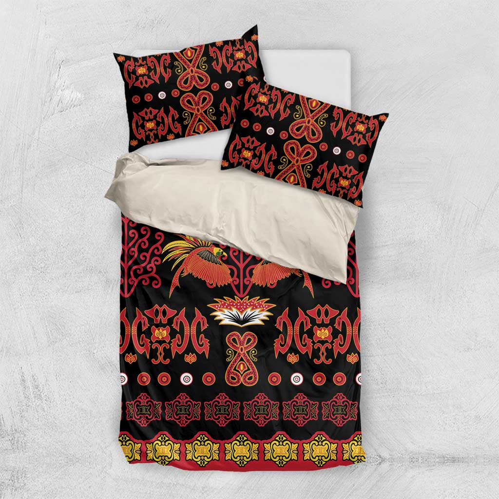 Papua Batik Motif Bedding Set Papua Spirit Black Version - Polynesian Pride