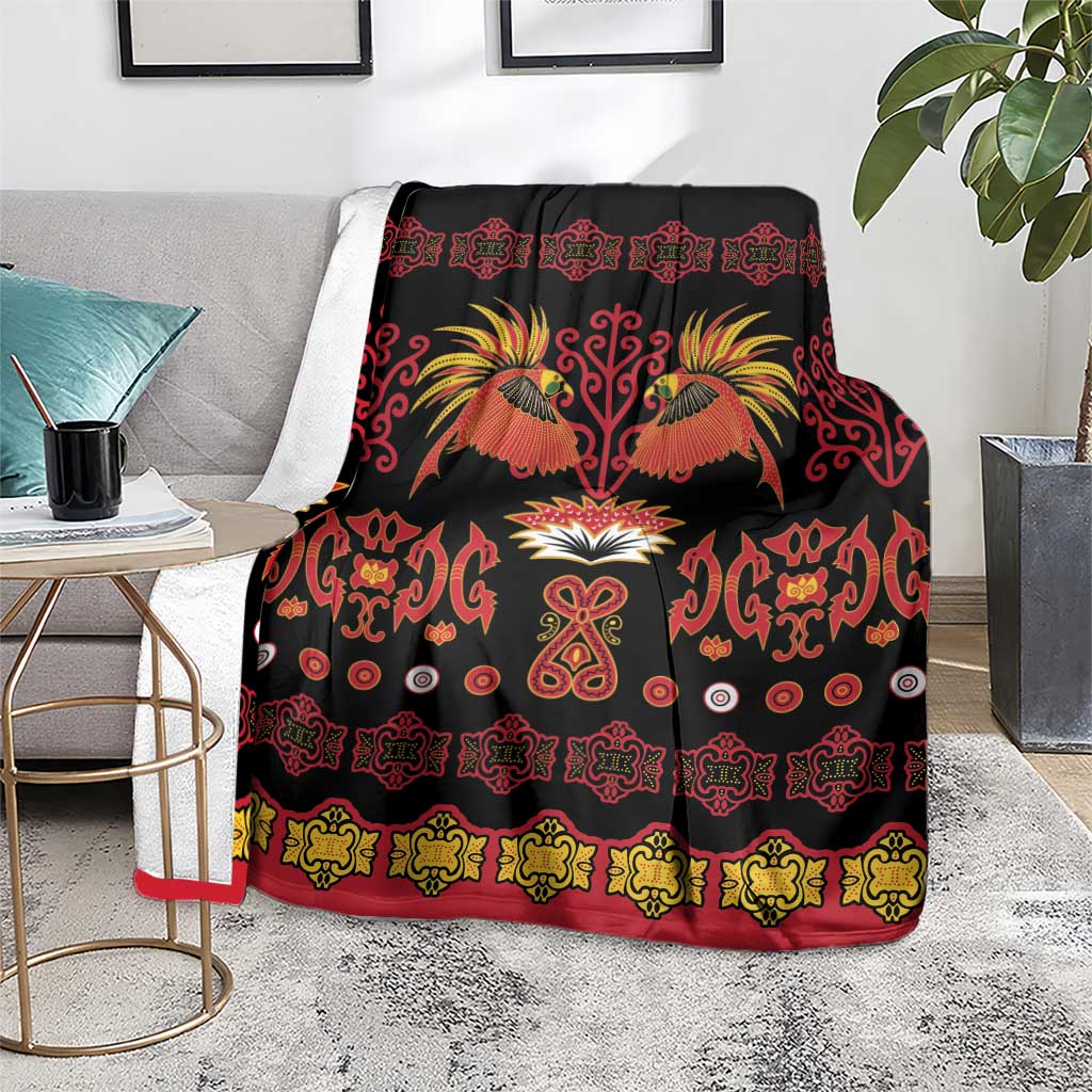 Papua Batik Motif Blanket Papua Spirit Black Version - Polynesian Pride
