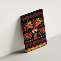 Papua Batik Motif Canvas Wall Art Papua Spirit Black Version - Polynesian Pride