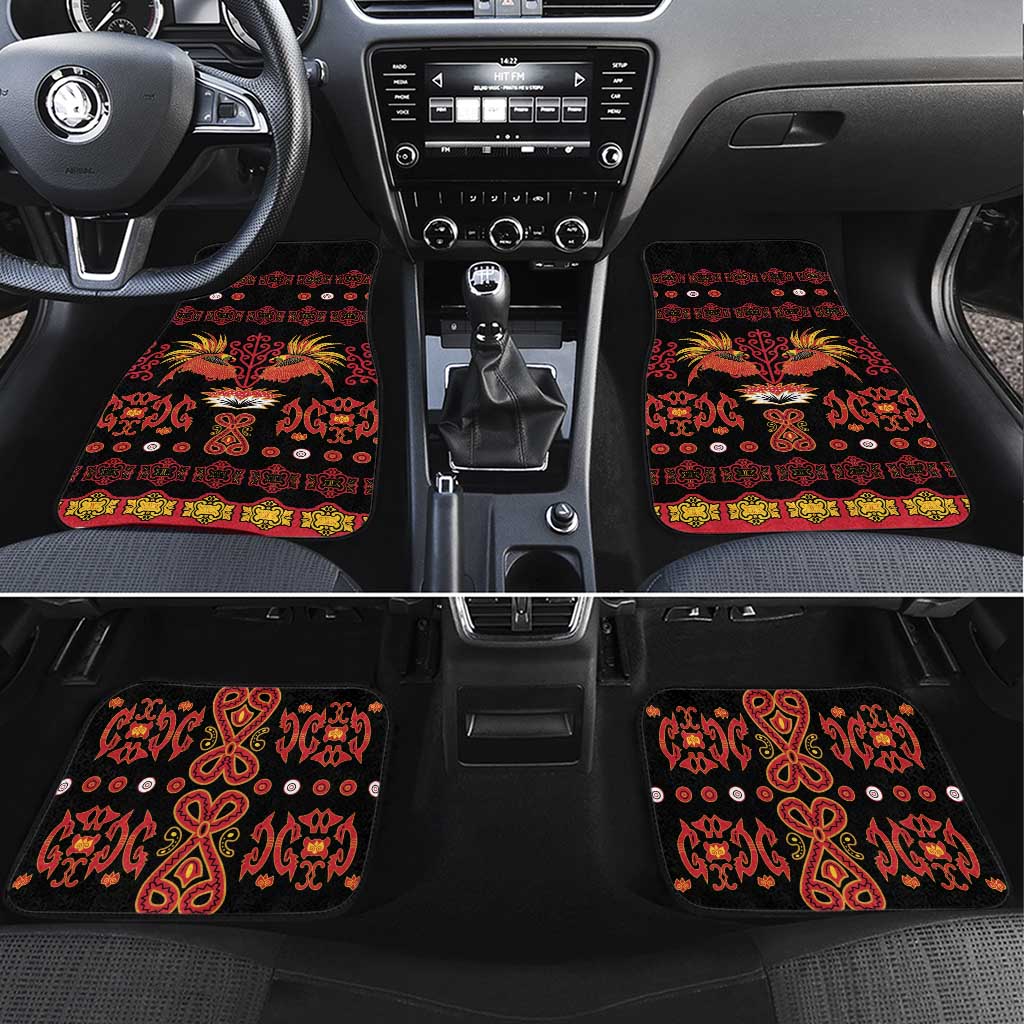 Papua Batik Motif Car Mats Papua Spirit Black Version - Polynesian Pride