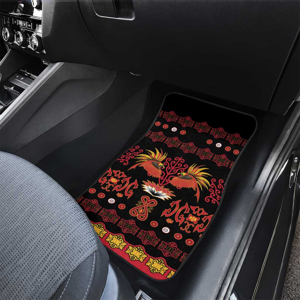 Papua Batik Motif Car Mats Papua Spirit Black Version - Polynesian Pride