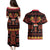 Papua Batik Motif Couples Matching Puletasi and Hawaiian Shirt Papua Spirit Black Version - Polynesian Pride
