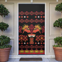Papua Batik Motif Door Cover Papua Spirit Black Version - Polynesian Pride