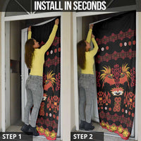 Papua Batik Motif Door Cover Papua Spirit Black Version - Polynesian Pride