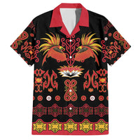 Papua Batik Motif Family Matching Long Sleeve Bodycon Dress and Hawaiian Shirt Papua Spirit Black Version - Polynesian Pride