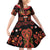 Papua Batik Motif Family Matching Off Shoulder Short Dress and Hawaiian Shirt Papua Spirit Black Version - Polynesian Pride