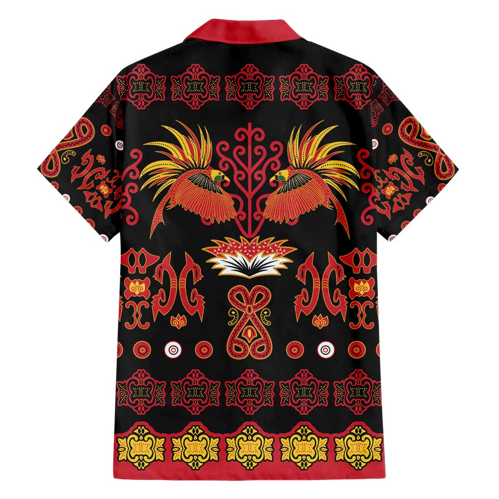 Papua Batik Motif Family Matching Short Sleeve Bodycon Dress and Hawaiian Shirt Papua Spirit Black Version - Polynesian Pride