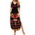 Papua Batik Motif Family Matching Summer Maxi Dress and Hawaiian Shirt Papua Spirit Black Version - Polynesian Pride