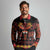 Papua Batik Motif Long Sleeve Polo Shirt Papua Spirit Black Version - Polynesian Pride
