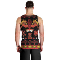 Papua Batik Motif Men Tank Top Papua Spirit Black Version - Polynesian Pride