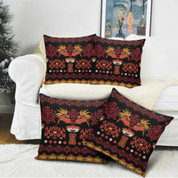 Papua Batik Motif Pillow Cover Papua Spirit Black Version - Polynesian Pride