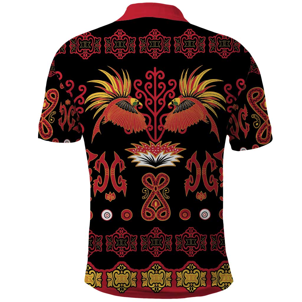 Papua Batik Motif Polo Shirt Papua Spirit Black Version - Polynesian Pride