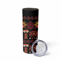 Papua Batik Motif Skinny Tumbler Papua Spirit Black Version - Polynesian Pride