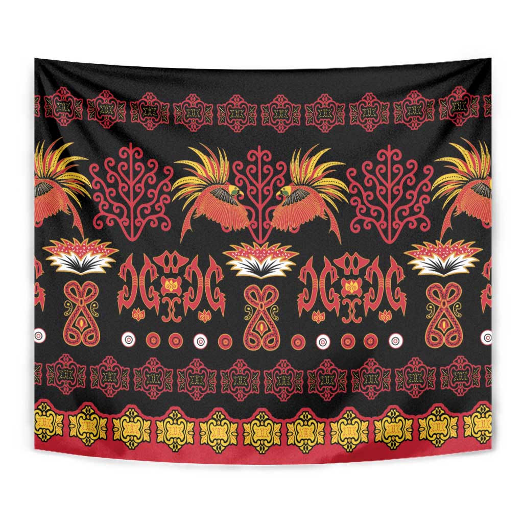 Papua Batik Motif Tapestry Papua Spirit Black Version - Polynesian Pride
