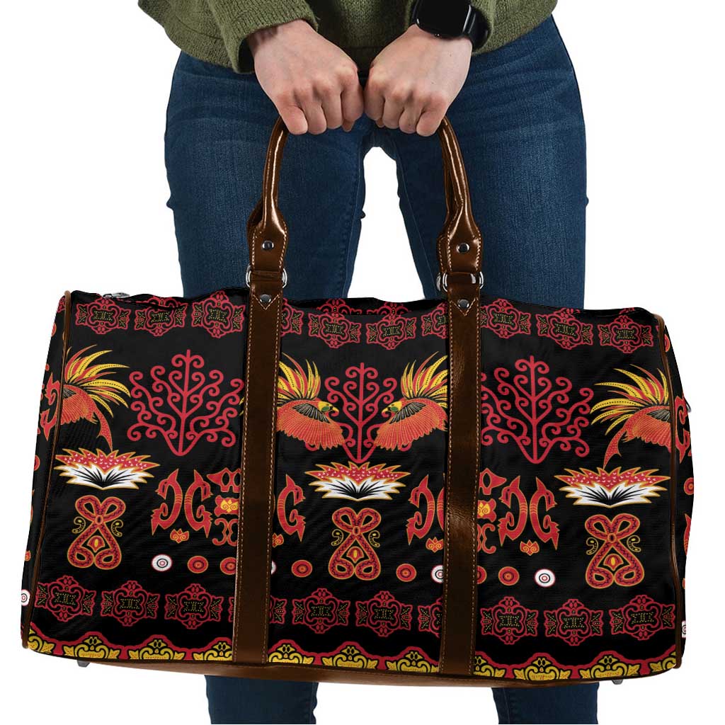 Papua Batik Motif Travel Bag Papua Spirit Black Version - Polynesian Pride