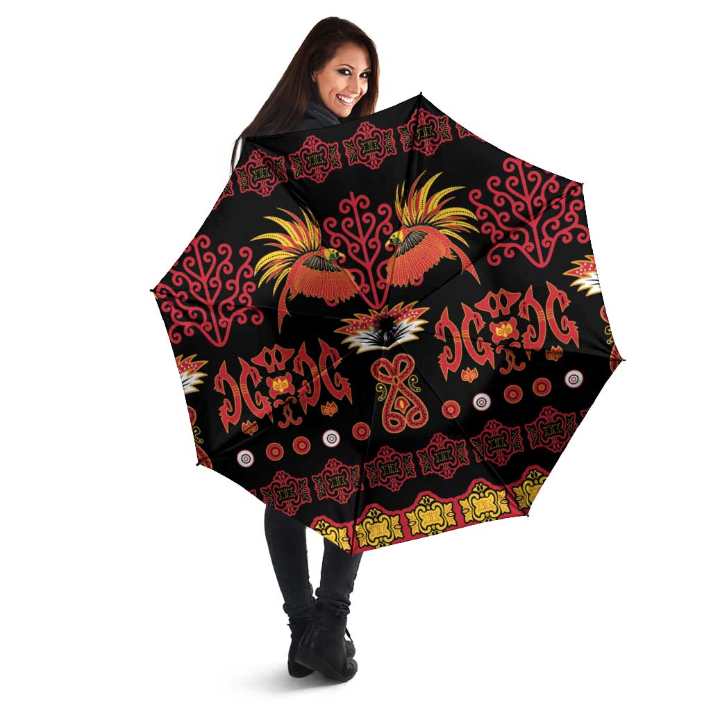 Papua Batik Motif Umbrella Papua Spirit Black Version - Polynesian Pride