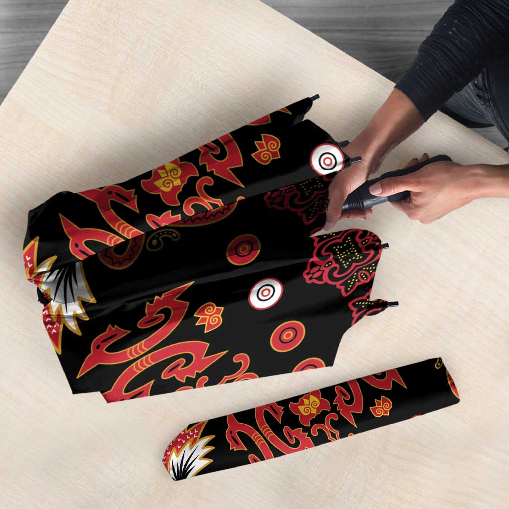 Papua Batik Motif Umbrella Papua Spirit Black Version - Polynesian Pride