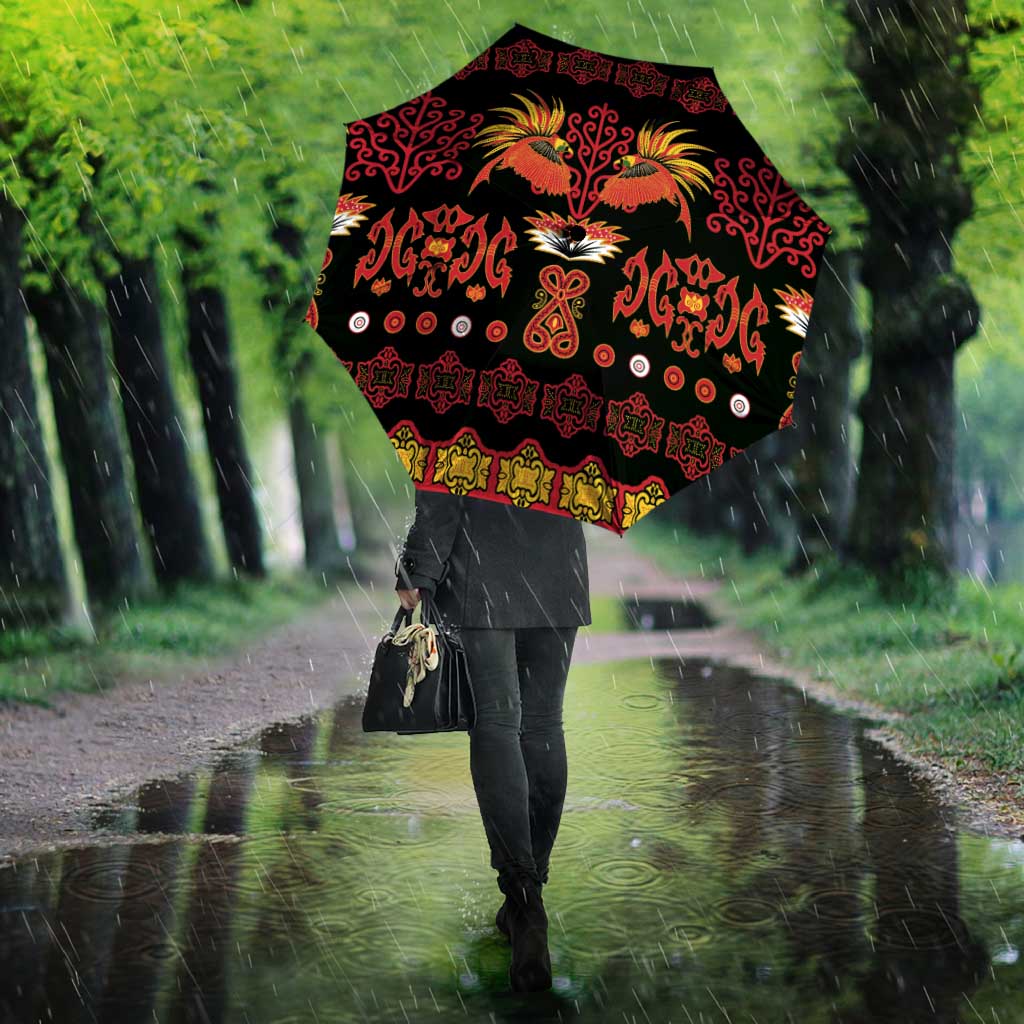 Papua Batik Motif Umbrella Papua Spirit Black Version - Polynesian Pride