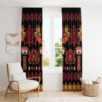 Papua Batik Motif Window Curtain Papua Spirit Black Version - Polynesian Pride