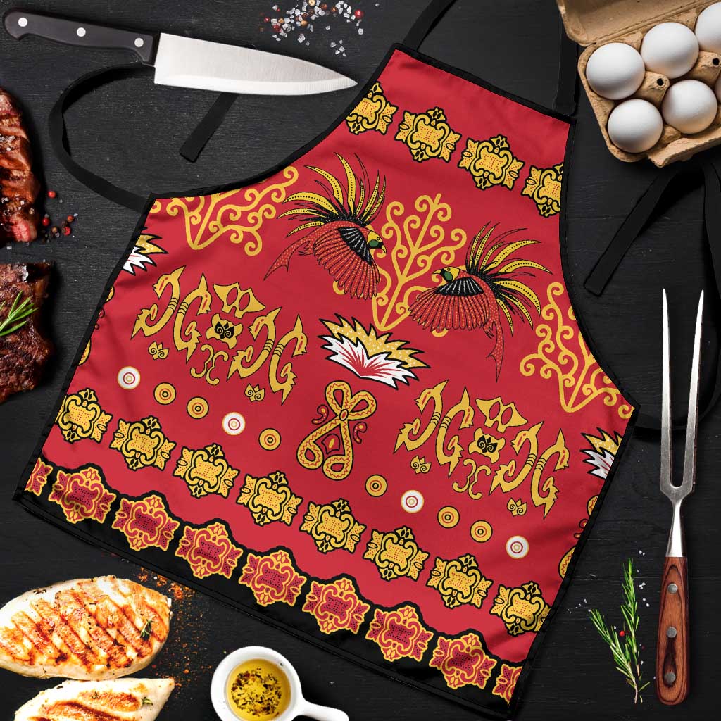 Papua Batik Motif Apron Papua Spirit Red Version - Polynesian Pride