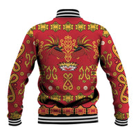Papua Batik Motif Baseball Jacket Papua Spirit Red Version - Polynesian Pride
