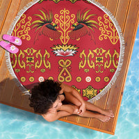 Papua Batik Motif Beach Blanket Papua Spirit Red Version - Polynesian Pride