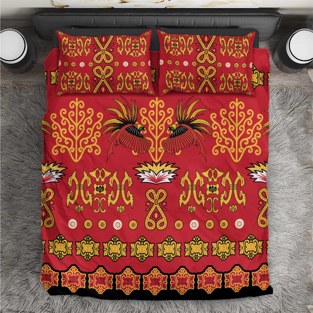 Papua Batik Motif Bedding Set Papua Spirit Red Version LT05 Red - Polynesian Pride