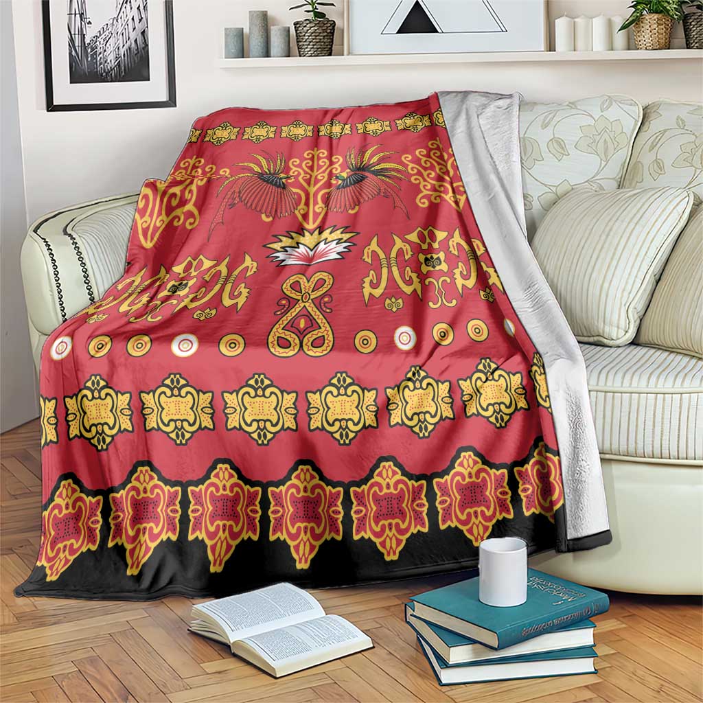 Papua Batik Motif Blanket Papua Spirit Red Version LT05 Red - Polynesian Pride