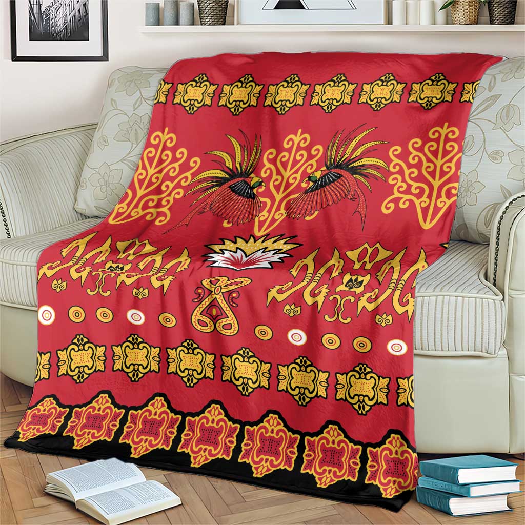 Papua Batik Motif Blanket Papua Spirit Red Version - Polynesian Pride