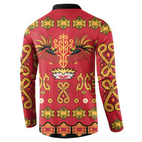 Papua Batik Motif Button Sweatshirt Papua Spirit Red Version LT05 - Polynesian Pride