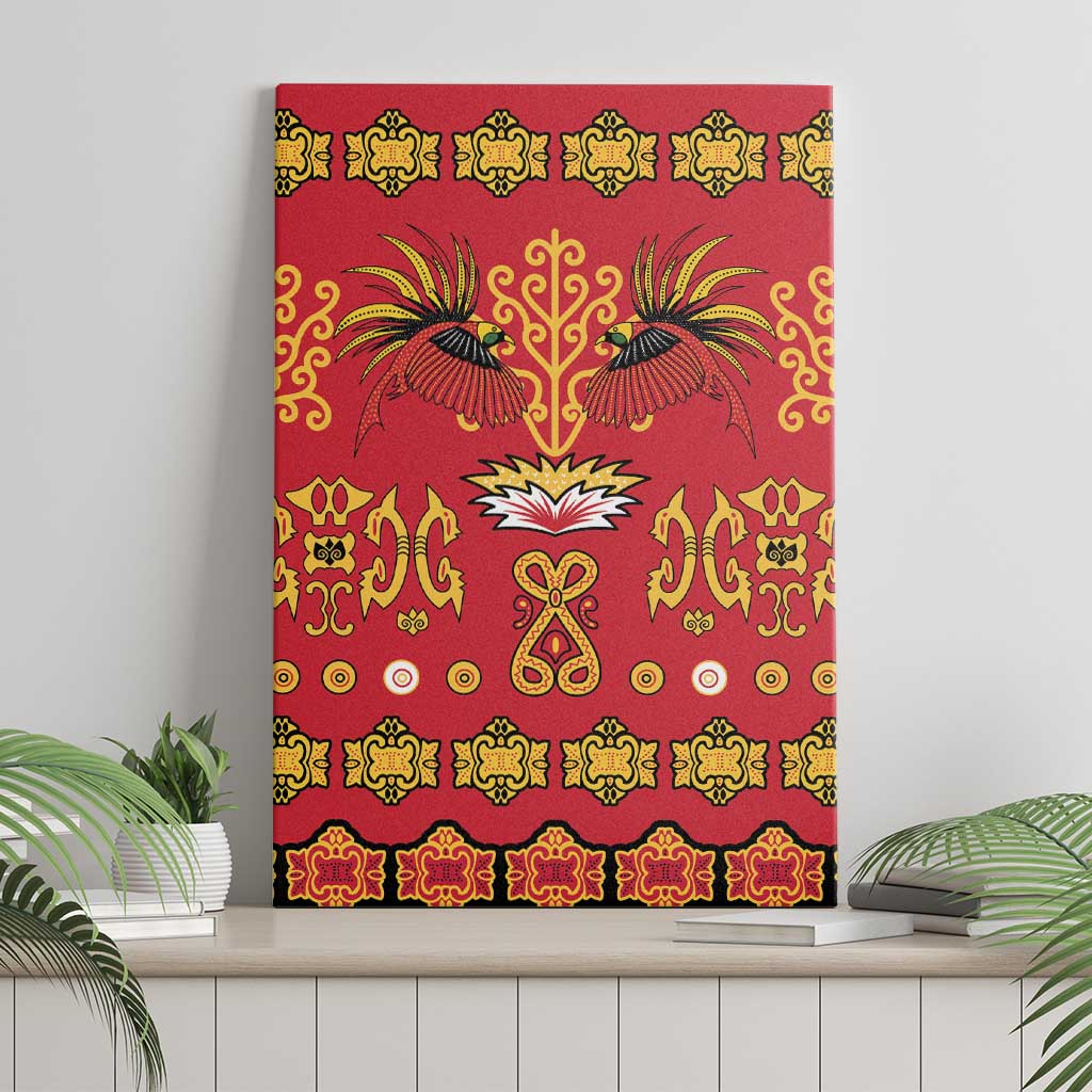 Papua Batik Motif Canvas Wall Art Papua Spirit Red Version - Polynesian Pride