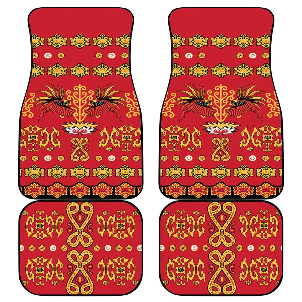 Papua Batik Motif Car Mats Papua Spirit Red Version - Polynesian Pride
