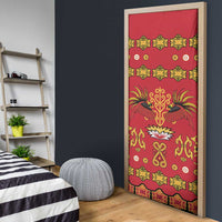 Papua Batik Motif Door Cover Papua Spirit Red Version - Polynesian Pride