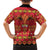 Papua Batik Motif Family Matching Off Shoulder Short Dress and Hawaiian Shirt Papua Spirit Red Version - Polynesian Pride