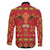 Papua Batik Motif Family Matching Off Shoulder Short Dress and Hawaiian Shirt Papua Spirit Red Version - Polynesian Pride