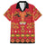 Papua Batik Motif Family Matching Summer Maxi Dress and Hawaiian Shirt Papua Spirit Red Version - Polynesian Pride