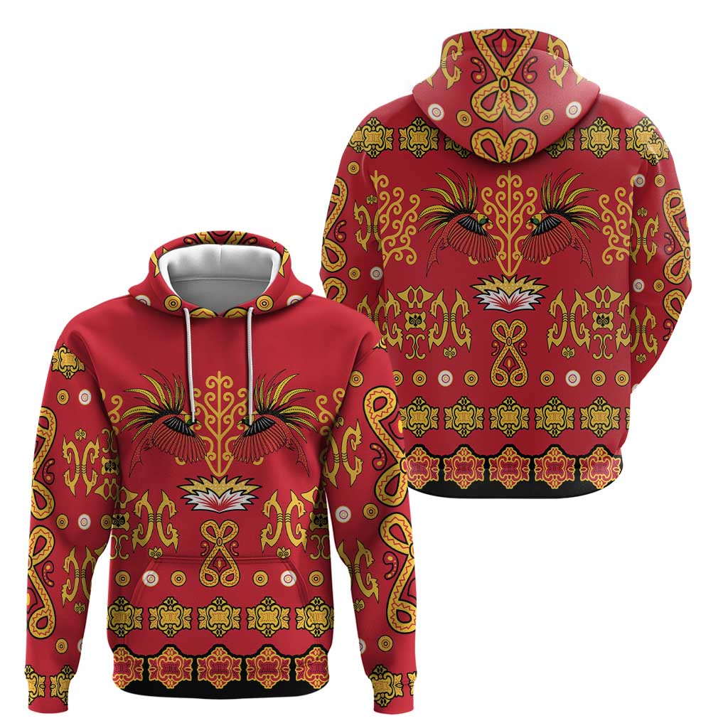 Papua Batik Motif Hoodie Papua Spirit Red Version - Polynesian Pride