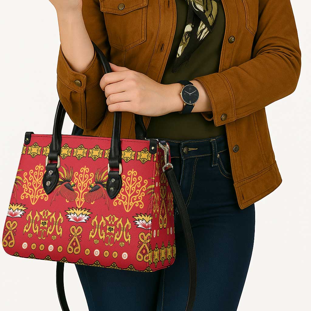 Papua Batik Motif Leather Bag Papua Spirit Red Version - Polynesian Pride