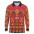 Papua Batik Motif Long Sleeve Polo Shirt Papua Spirit Red Version - Polynesian Pride