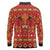 Papua Batik Motif Long Sleeve Polo Shirt Papua Spirit Red Version - Polynesian Pride