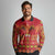 Papua Batik Motif Long Sleeve Polo Shirt Papua Spirit Red Version - Polynesian Pride